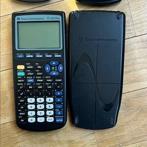 Two (2) Texas Instruments TI-83 plus Black and Blue Calculator